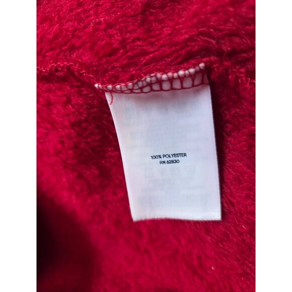 Lands End Girls Red Hooded Soft Plush Fleece Bathrobe Size 10 - Picture 5 of 8